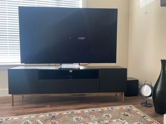Black fluted media console 75inches