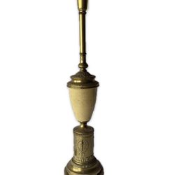 Brass Lamp Base Antique, Gold Ivory Tone, Electric 
