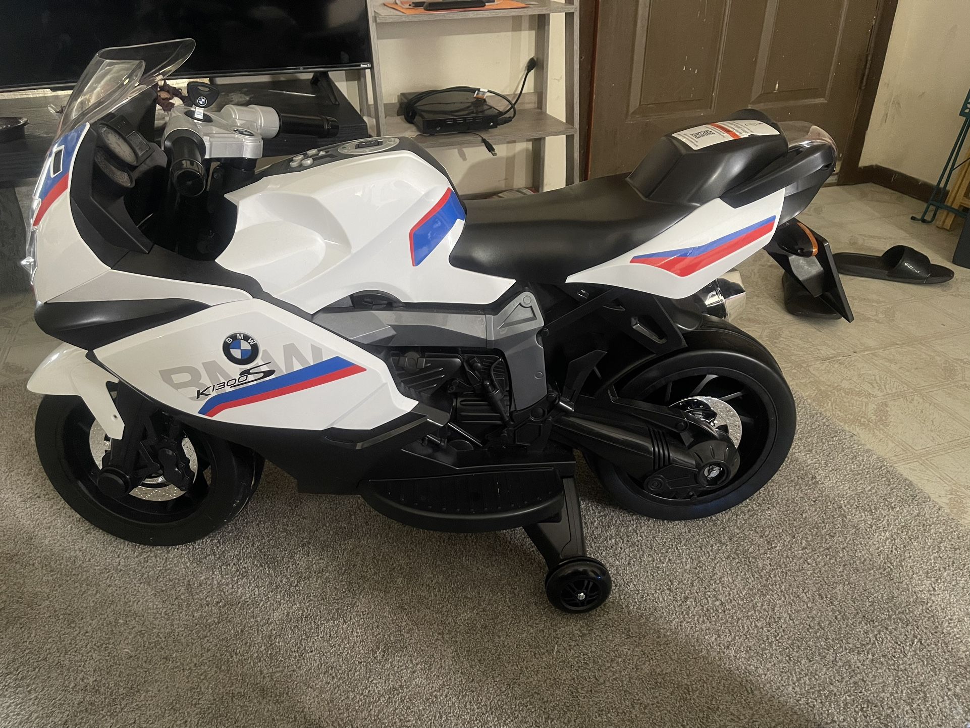 White BMW Kids Electric Bike