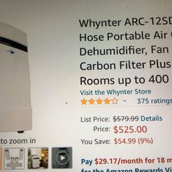 Brand New Whynter 12,000 Btu A/C With Heat And Dehumidifier 