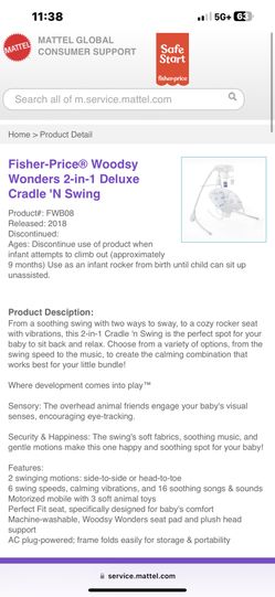 Fisher price woodsy wonders swing sales