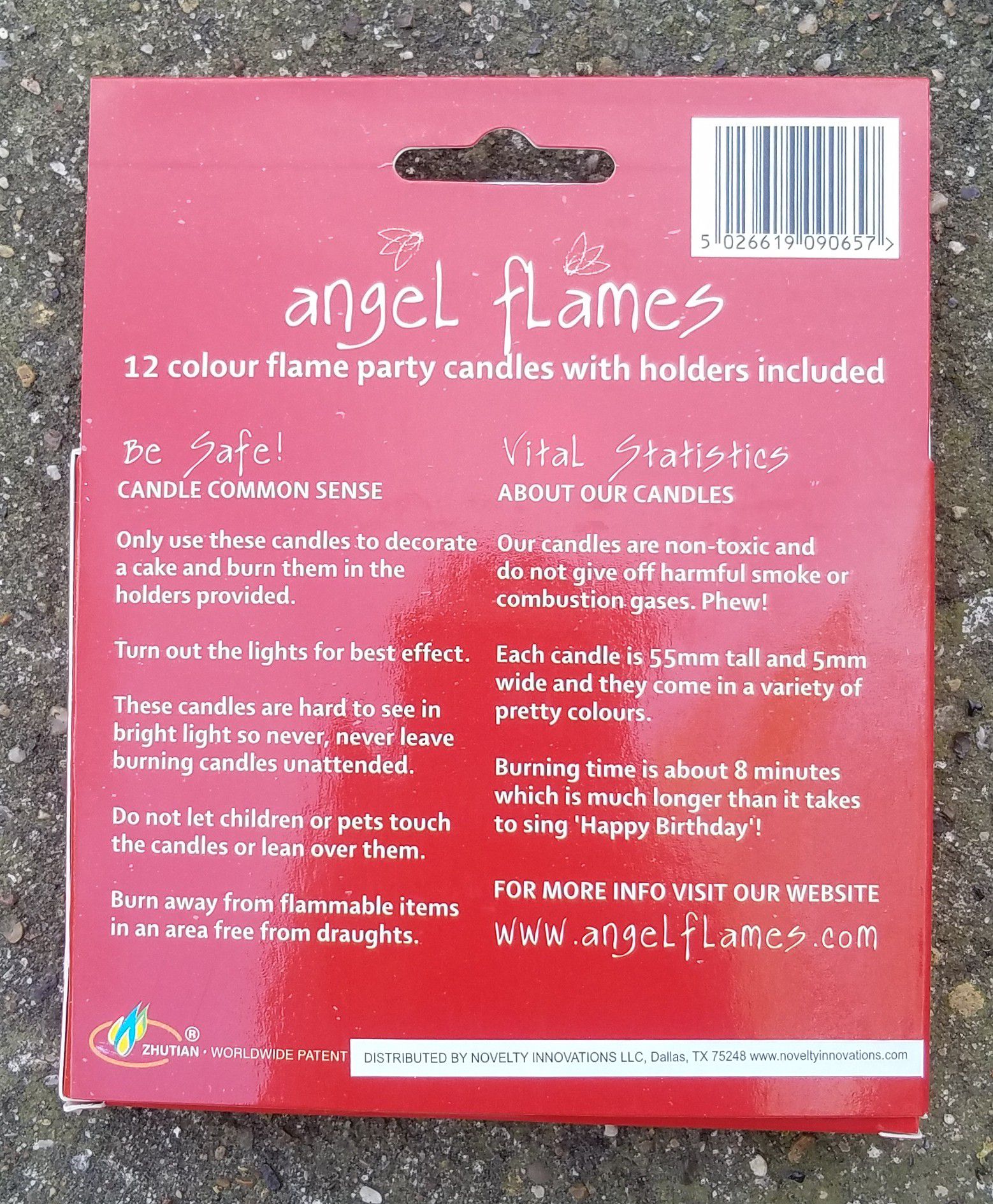 Angel Flames Birthday Cake Candles with colored flames