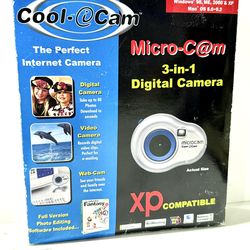 Cool-iCam CIC-50 Micro Cam 3-in-1 Digital Camera Webcam XP Complete w Box