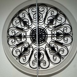 Window inspired scroll wall decor