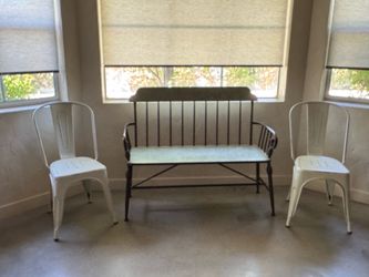 Farmhouse bench and 2 chairs