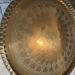 Antique Brass Table With Folding Base Vintage Heart $300