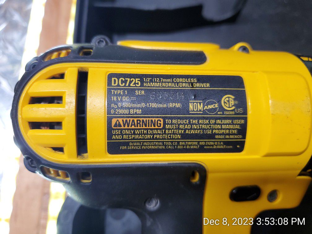 Dewalt DC725 Drill Kit