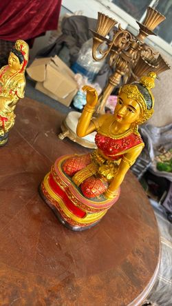 NANG KWAK Goddess Statue Thai Fortune Powerful Talisman Good Trade Buddha Amulet