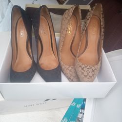 Ladies Size 7 Coach Heels $40 Each Pair Or 65$ For Both Pairs 