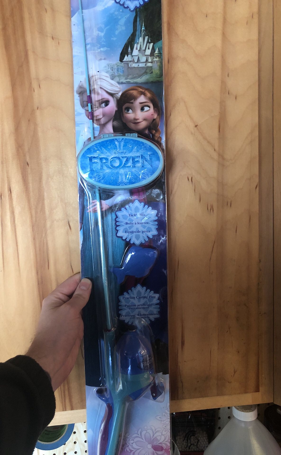 Frozen kids fishing pole and tackle box