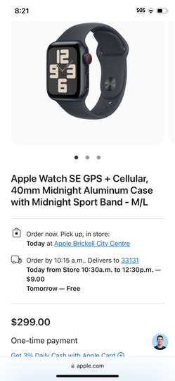 New Apple Watch SE 40mm Midnight 