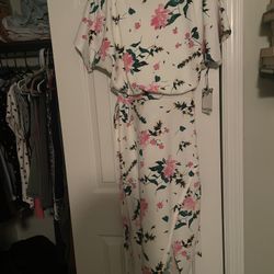 White Dress With Pink Flowers