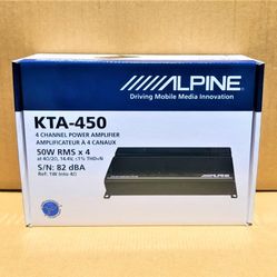 Alpine Compact 4 Channel Amplifier 400 Watts KTA-Series Power Pack KTA-450 🚨 Payment Options Available 🚨 No Credit Needed 🚨 