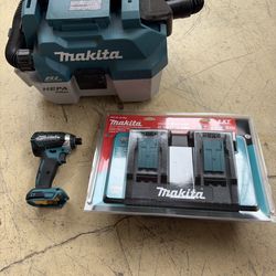 Makita bundle vacuum impact driver dual charging port