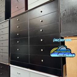 Black Jumbo Wood 12 Drawer Dresser Tocador Assembled 