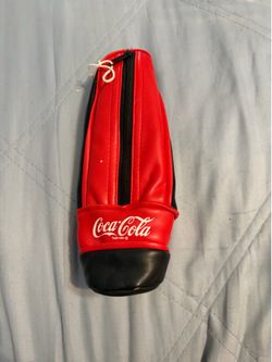 PICK UP NOW Vintage Coca-Cola Mini Bowling Bag Pouch / Golf Club Headcover Style Zipper Case