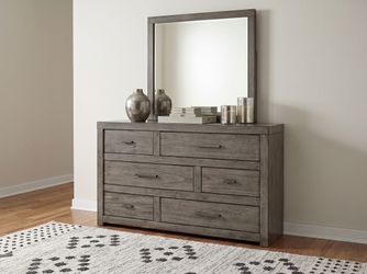 Anoka Dresser with Mirror, Gray