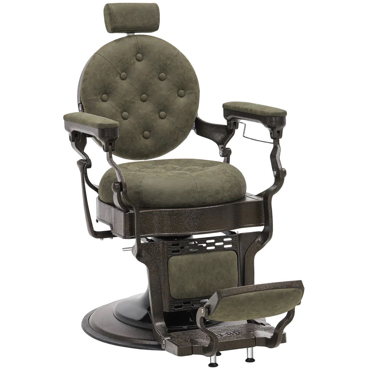 Olive Green Heavy Duty Hydraulic Reclining Barber Chair Model 2947