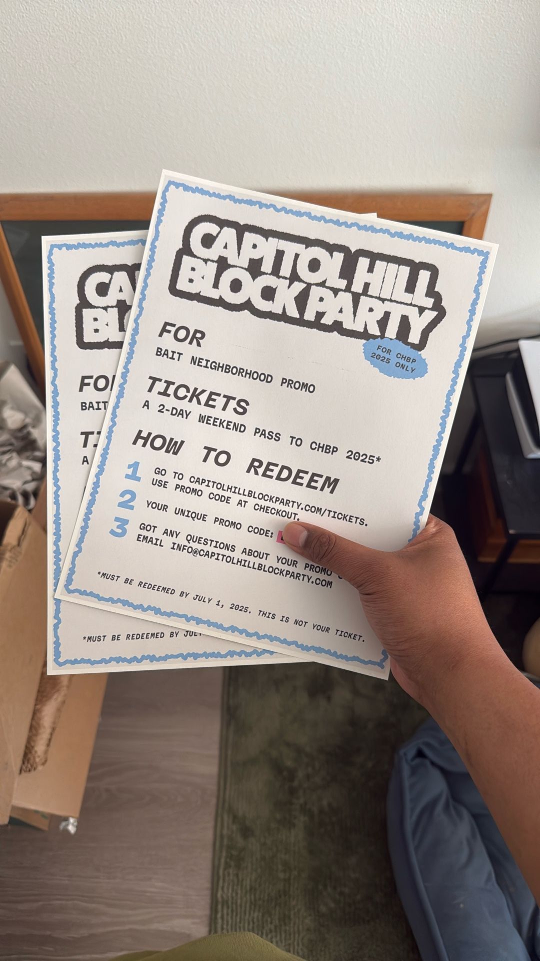 Capitol Hill Block Party Tickets x2