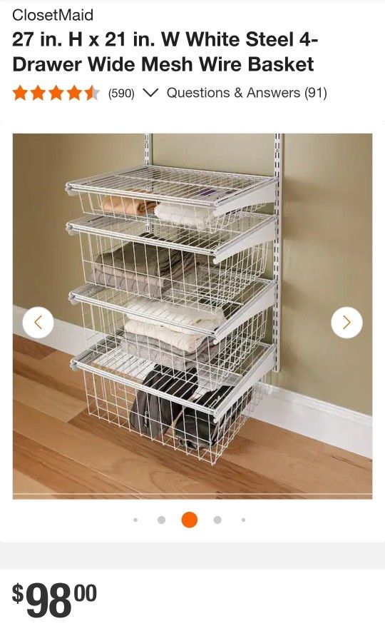 Closet Maid Metal Drawer Kit