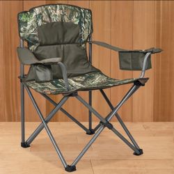 🎁 Perfect Gift  for Father Day! Camo Folding Chair With Zip Cooler Pouch! Brand New