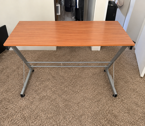 Wood Top Computer Desk / Writing Desk with Metal Frame