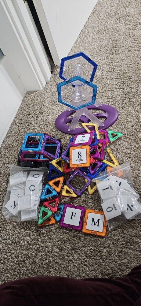 magnets w ABC's ,numbers 1-10 