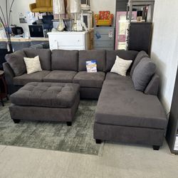 Black Sofa Sectional With Ottoman 