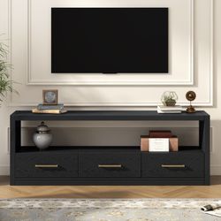 Mirod Stylish TV Stand with Ample Storage,Classic Design with Three Drawers and Spacious Surface,Minimalist Metal Handles,Versatile as TV Console or S
