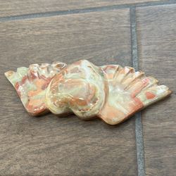 Polished Banded Onyx Marble Wings – Decorative Stone Carving