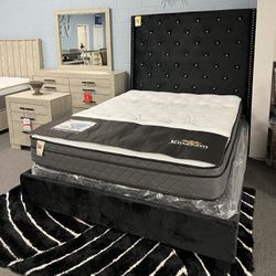 Black Queen Velvet Bed Frame 💥SALE💥