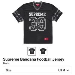 Supreme Bandana Football Jersey Black Size Medium $180 