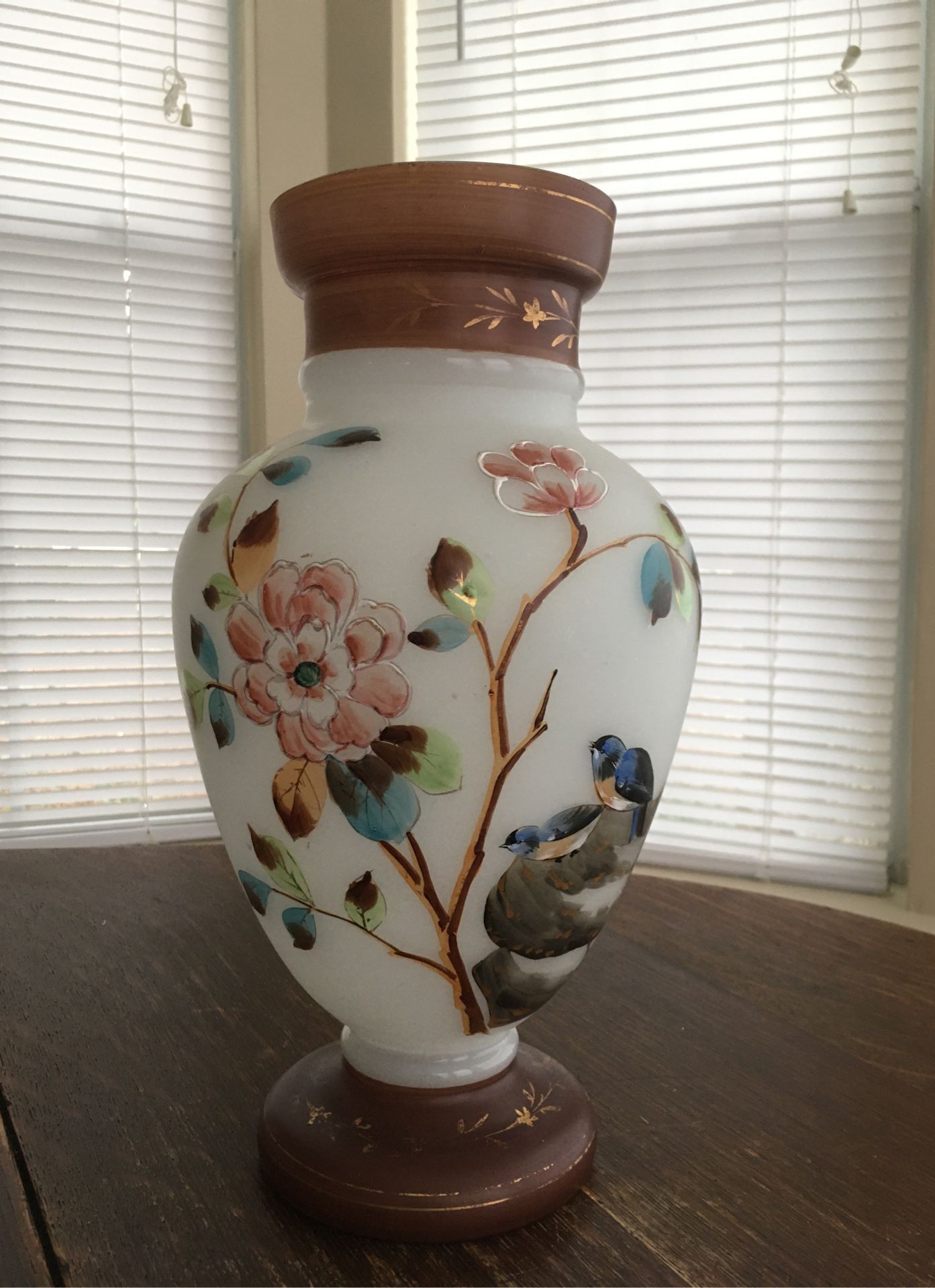 Large hand painted vase