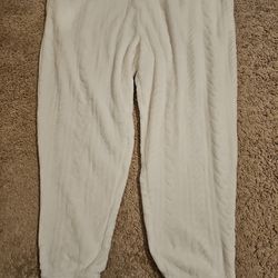 3x L White Warm Fleece Pants
