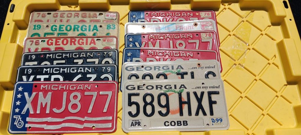 Assortment Of Vintage License Plates