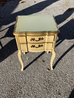 White And Gold Nightstand