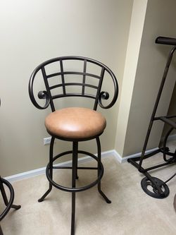 4 Swivel Bar Stool with Back and Cushion 4 stools