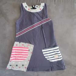 Girls 100% Cotton Naartjie Kids Size 6 Dress with Patchwork Pattern