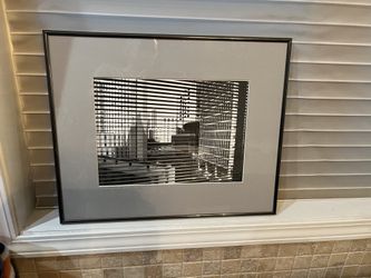 Framed Art Black White Picture Of City 