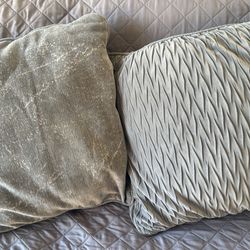 Two Grey Large Pillows