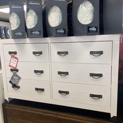 White Dresser 6 Drawers