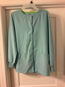 Scrub Jacket Warm-Up Long Sleeve Teal size small