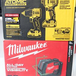 20V Max DeWalt Atomic Combo + Milwaukee Laser Level 