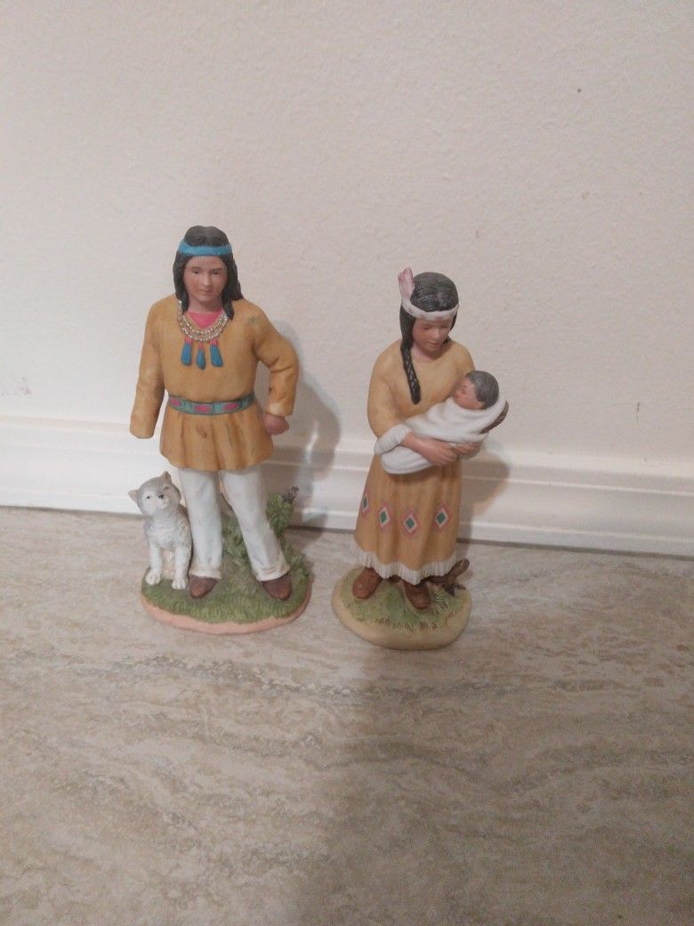 Native American Ceramic Husband, Wife, Baby