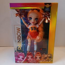 NEW Rainbow High Cheer Poppy Rowan Cheerleader Fashion Doll Orange 2020