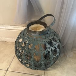 Large Rustic Candle Holder (with Candle)