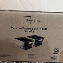 2 Medium Tapered felt Bins With Handles