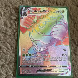 Rainbow Rare Rillaboom V Max Pokémon Card 
