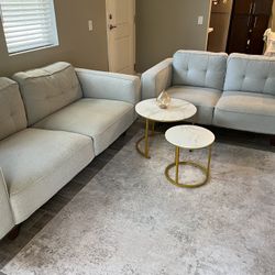 Sofa Set: 3 Seater & Love Seat + Free Rug