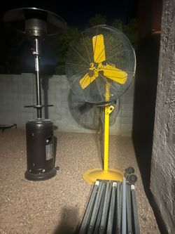 “Big Ass Fan” and outdoor gas heater